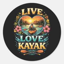 Paddle Into the Sunset Runt Klistermärke