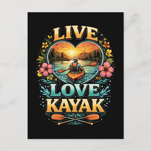 Paddle Into the Sunset Vykort (Framsida)