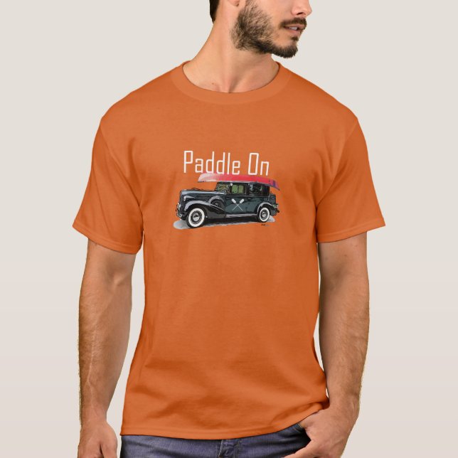 Paddle On Klassisk Bil Esign - Herr Basic Mörk T-S T Shirt (Framsida)