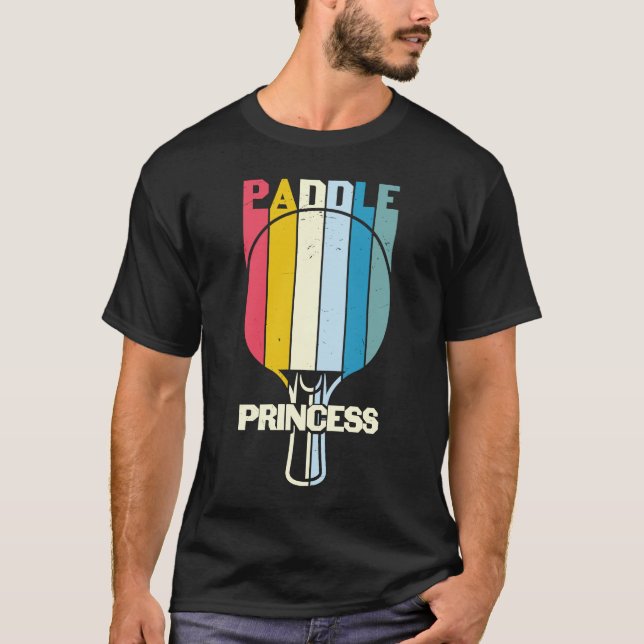 Paddle Princess Ping Pong Player Girl Woman T Shirt (Framsida)
