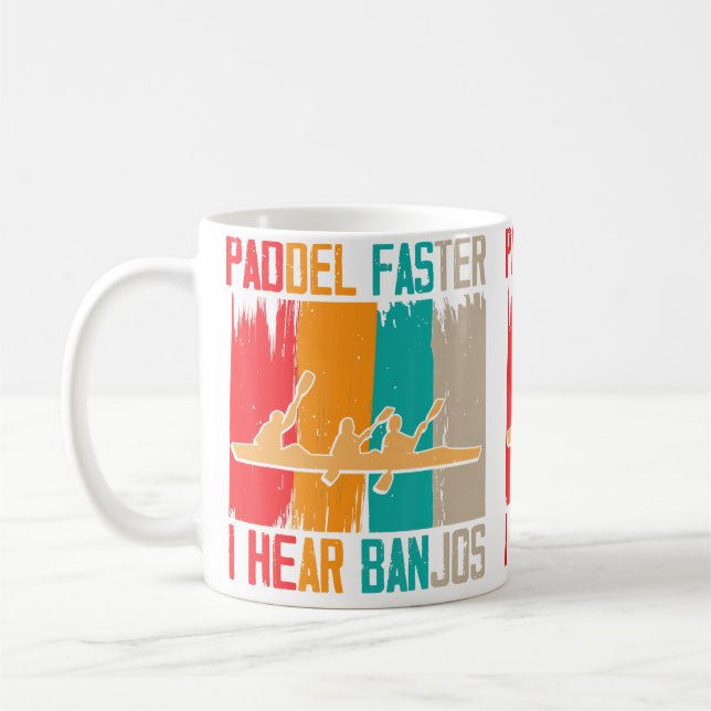 Paddle Snabbare Jag Hör Banjor Flottning Kaffemugg (Vänster)
