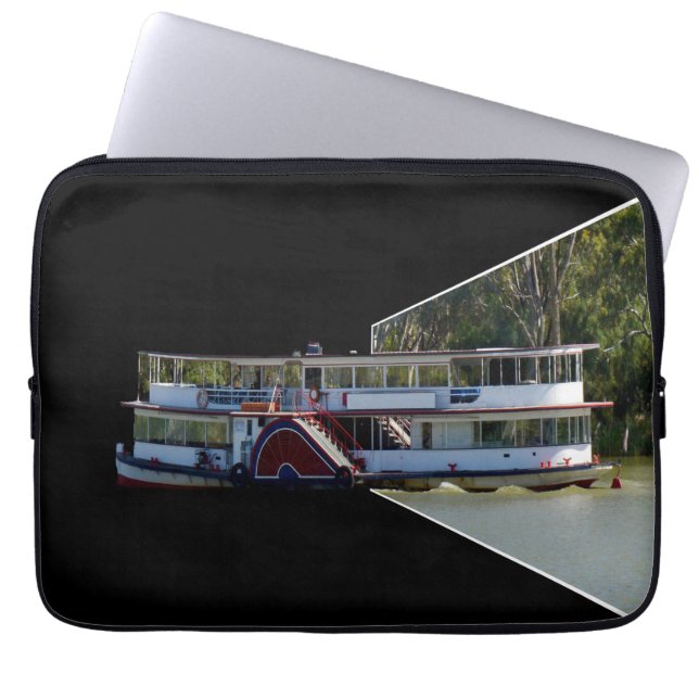 Paddle Steamboat Dimensionskonst, Laptop Fodral (Framsidan)