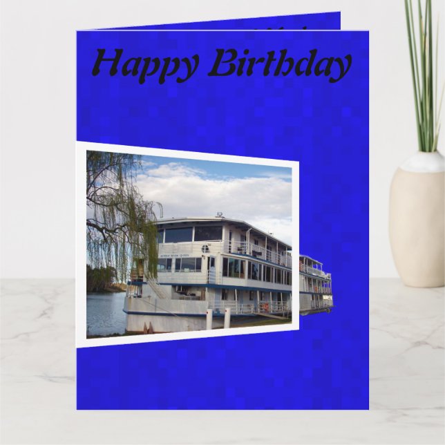 Paddle Steamer Jumbo Birthday Card Kort (Framsida)
