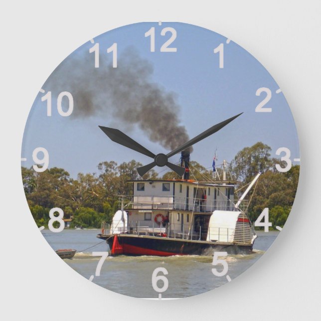 Paddle Steamer River Murray, Wall Clock Stor Klocka (Framsida)