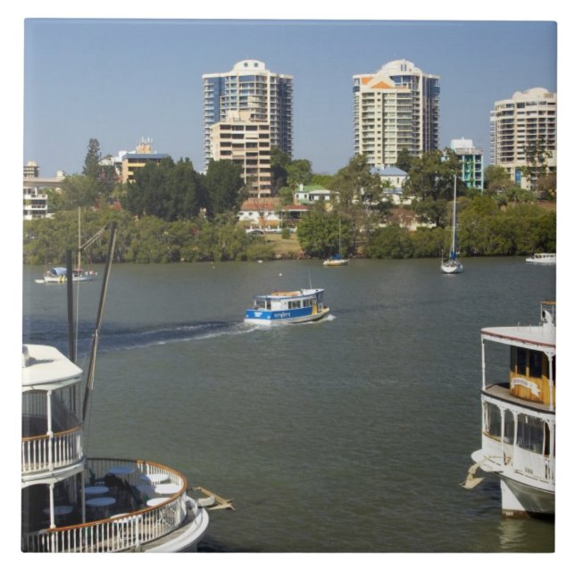 Paddle Steamers, Brisbane River, Brisbane Kakelplatta (Framsidan)