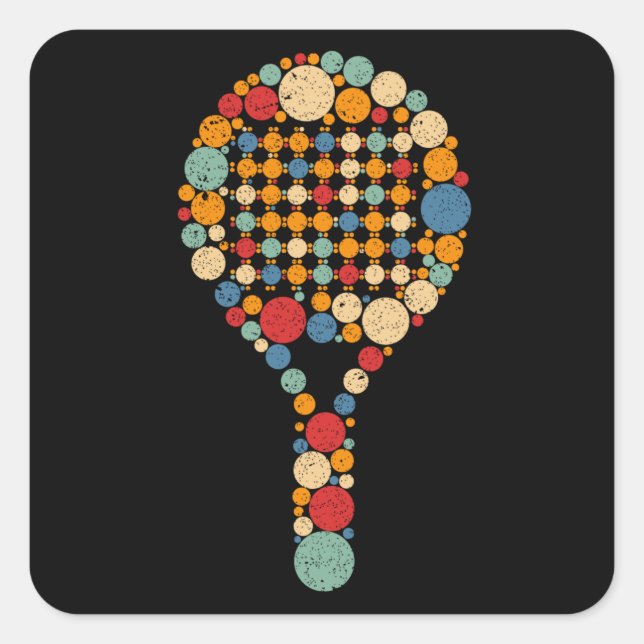 Paddle Tennis Fyrkantigt Klistermärke (Framsida)