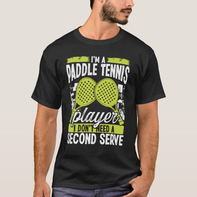 Paddle Tennis Player Match Tournament Andra  T Shirt (Framsida)