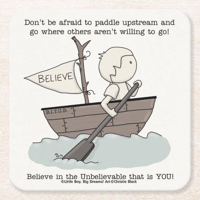 Paddle uppströms underlägg papper kvadrat (Framsidan)