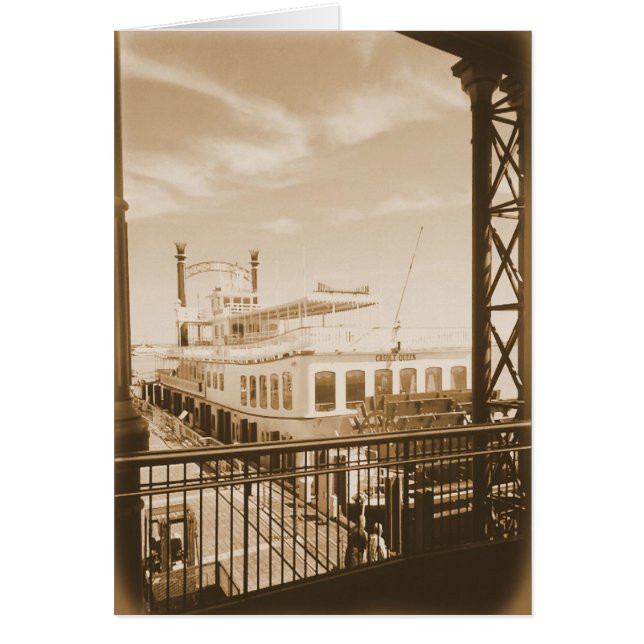 Paddle Wheeler på floden Hälsningskort (Framsidan)