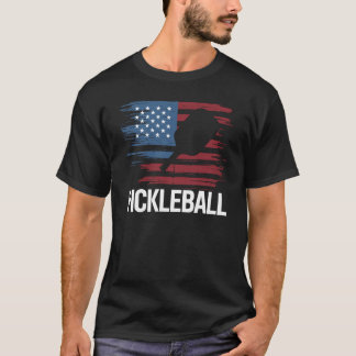 Paddleball Älskare, amerikansk Flagga Pickleball P T Shirt