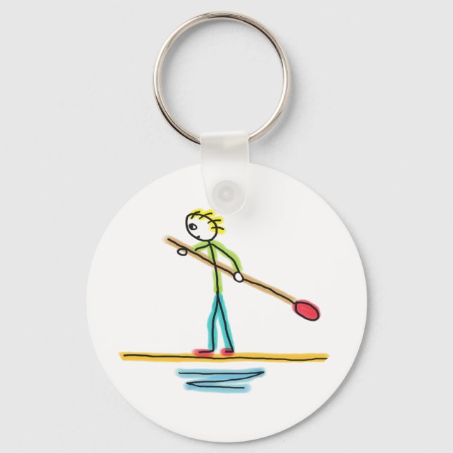 Paddleboard Stickman Nyckelring (Framsida)