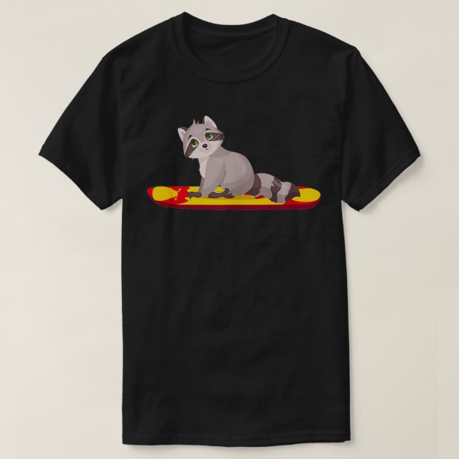 Paddleboarding Funny Raccoon Animal Vintage Paddle T Shirt (Design framsida)