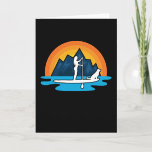 Paddleboarding Paddle Board Girl and Hund Kort