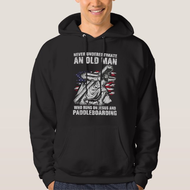 Paddleboarding Pappa Christian Paddle Board Farfar Hoodie (Framsida)