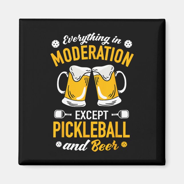 Paddlell Tennis - Dminton Beer Mugg Picklell och b Magnet (Framsidan)