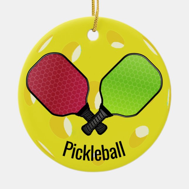 Paddles design av Pickleball Boll Julgransprydnad Keramik (Framsidan)