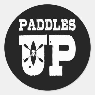PADDLES UP Funny Kayaking Canoe Gear Kayaker Runt Klistermärke