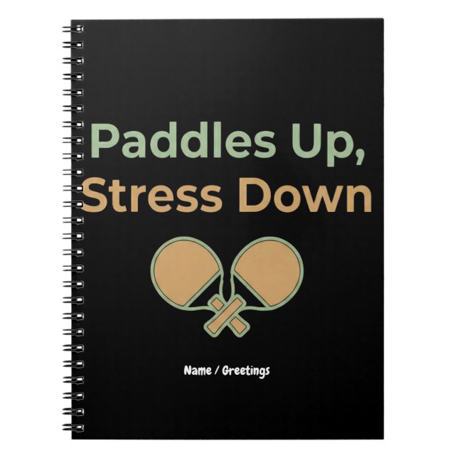  Paddles Up Stress Down Retro Sport Aesthetic Anteckningsbok (Framsidan)