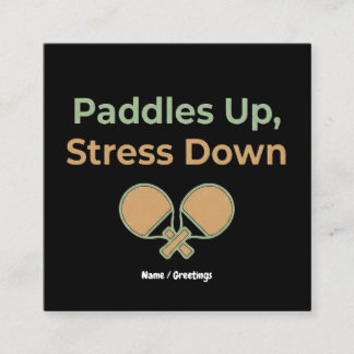  Paddles Up Stress Down Retro Sport Aesthetic Fyrkantigt Visitkort