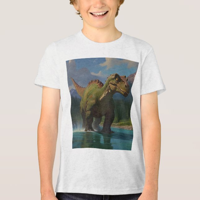 Paddling Brontosaurus & River Roligt T Shirt (Framsida)