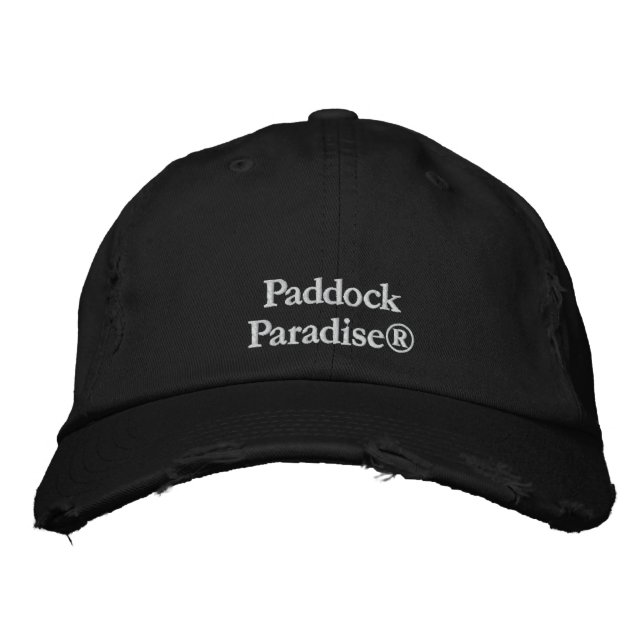 Paddock Paradise Personlig Justable BLACK hat Broderad Keps (Framsida)