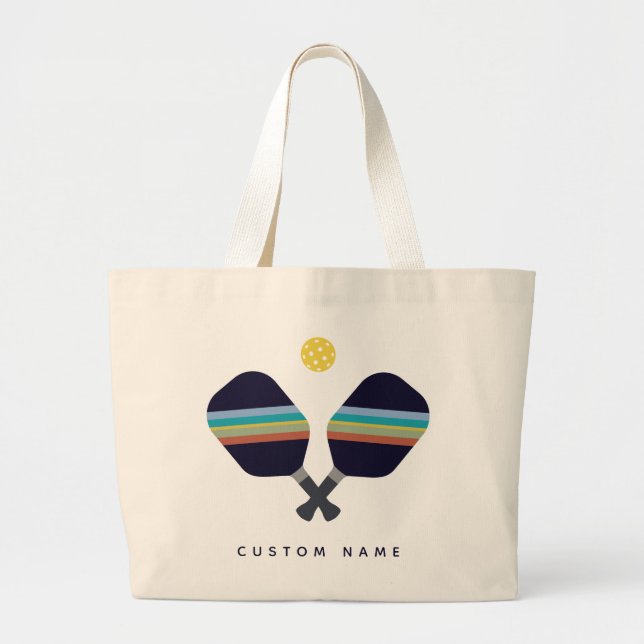 Paddulver (blått) av Pickleball Personlig Namn Jumbo Tygkasse (Framsidan)