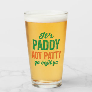 Paddy not Patty Funny St. Patrick's Day Glaskopp