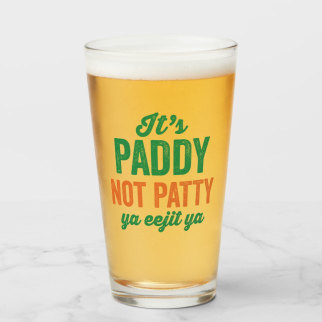 Paddy not Patty Funny St. Patrick's Day Glaskopp (Framsida fylld)