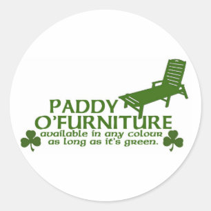 Paddy O FurnMöbler - Lusnyirländsk design - St Pat Runt Klistermärke