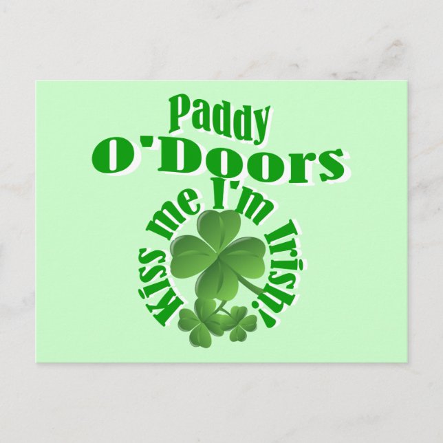 Paddy O'Doors, lustig Irish namn Vykort (Framsida)