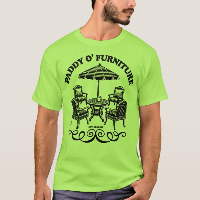 Paddy O'FurnMöbler Funny St patrick's day Party T Shirt (Framsida)