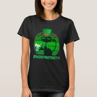 #PaddyNotPatty St Patrick's Cat-Green Beer Drinkin T Shirt
