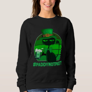 #PaddyNotPatty St Patrick's Cat-Green Beer Drinkin T Shirt