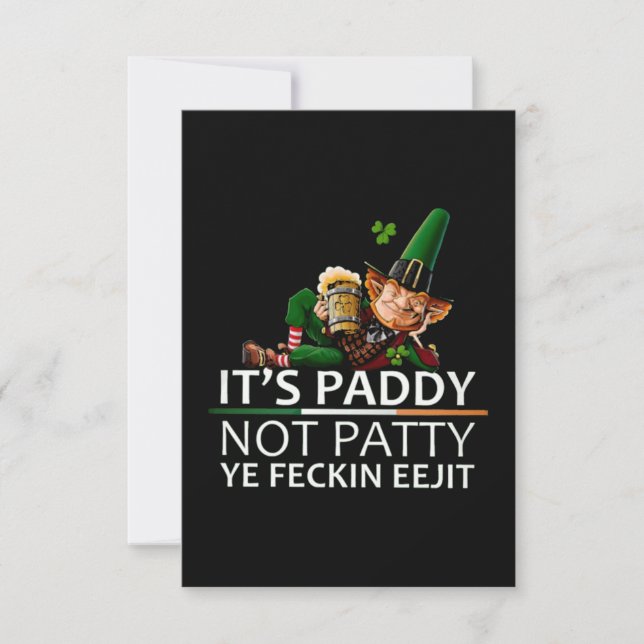 Paddypiga, inte patty ye feckin eejit kort (Framsida)