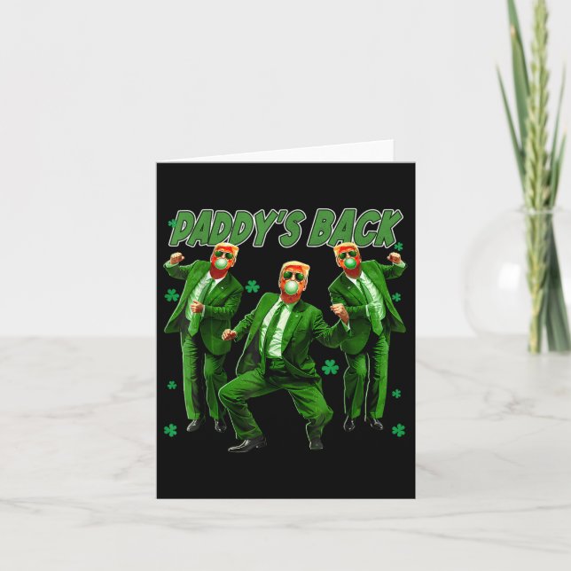 Paddys är tillbaka Roligt Trump St Patricks Day Ir Kort (Framsida)