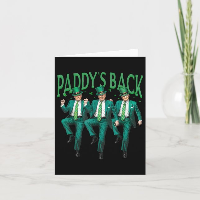 Paddys Back Dancing Trump St patricks day Irish Sh Kort (Framsida)