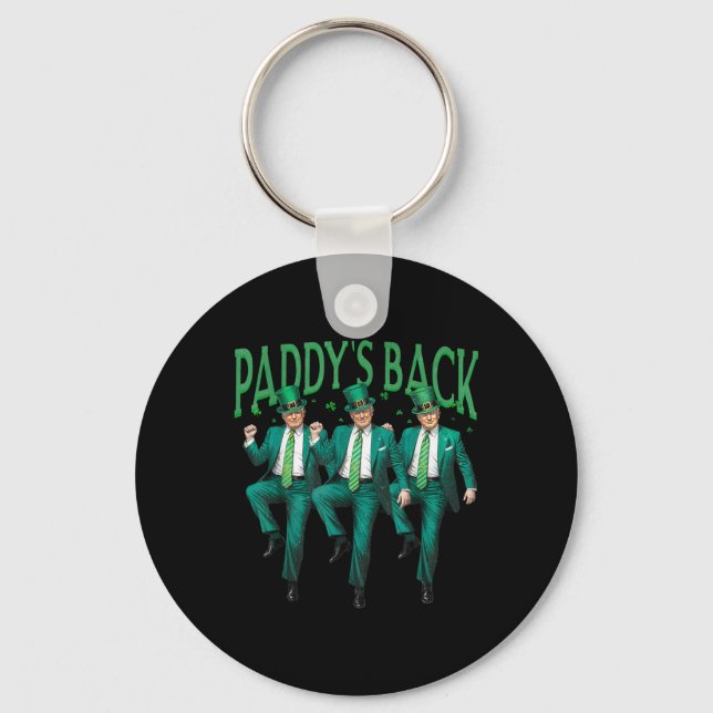 Paddys Back Dancing Trump St patricks day Irish Sh Nyckelring (Framsida)