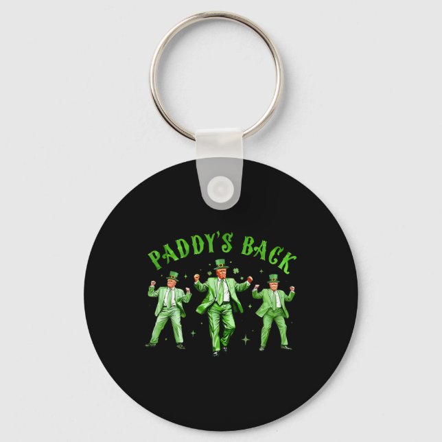 Paddy's Back Dancing Trump St patricks day St Patt Nyckelring (Framsida)