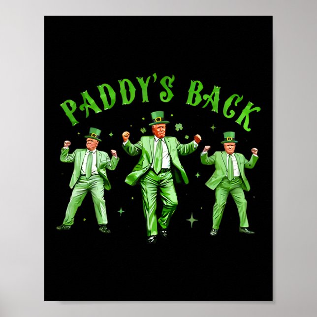 Paddy's Back Dancing Trump St patricks day St Patt Poster (Framsidan)