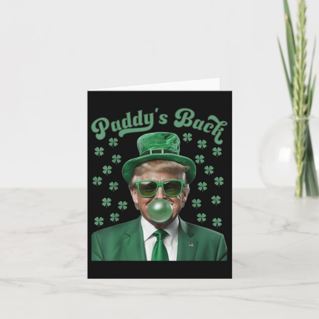 Paddys Back Funny Donald Trump St patricks day Kort (Framsida)