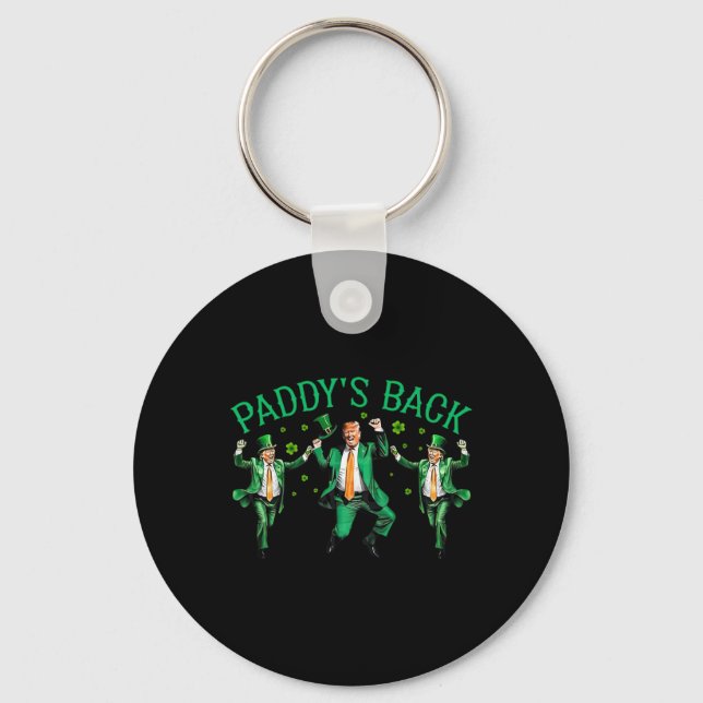 Paddy's Back Funny Trump Dancing St patrick's day Nyckelring (Framsida)