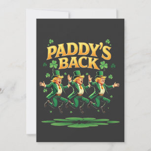 Paddy's Back Funny Trump St Patrick Day Leopard Inbjudningar