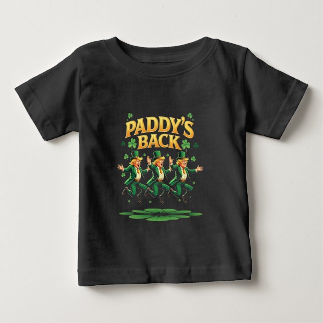 Paddy's Back Funny Trump St Patrick Day Leopard T Shirt (Framsida)