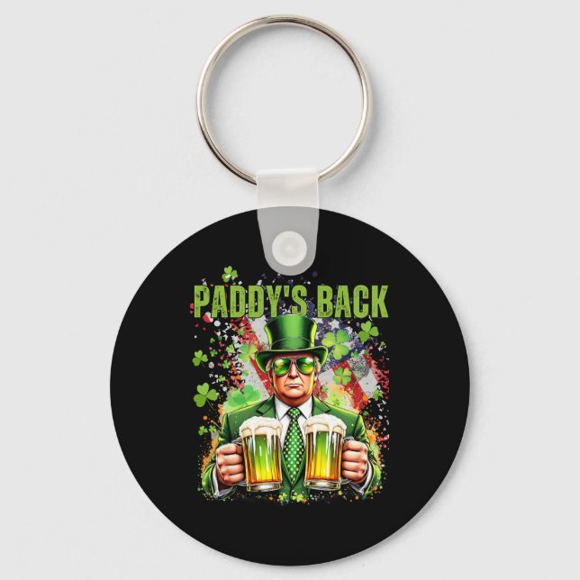 Paddy's Back Funny Trump St patricks day Irish Sha Nyckelring (Framsida)