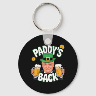Paddy's Back Funny Trump St. Patrick's Day Shamroc Nyckelring