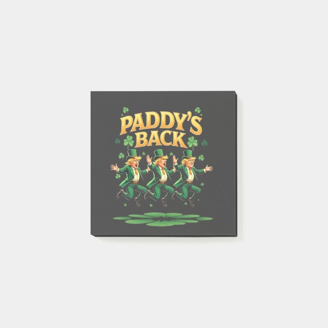 Paddy's Back Rolig Trump St Patrick Dag Leopard  Post-it Block (Framsida)
