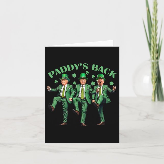 Paddy's Back St patricks day Funny Trump Dancing Kort (Framsida)