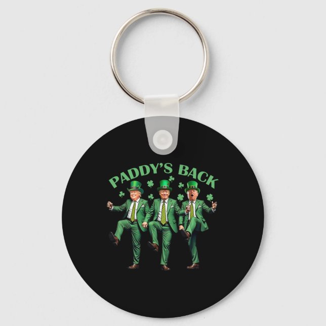 Paddy's Back St patricks day Funny Trump Dancing Nyckelring (Framsida)