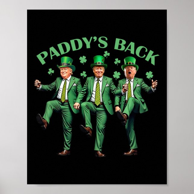 Paddy's Back St patricks day Funny Trump Dancing Poster (Framsidan)