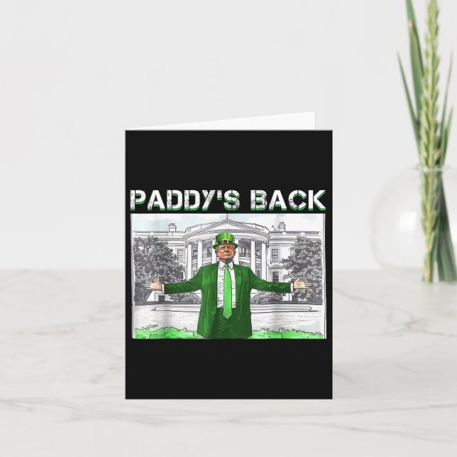 Paddy's Back St patricks day Funny Trump Leprechau Kort (Framsida)
